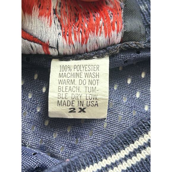 Vintage NIKE Swoosh Mini Logo Mesh Jersey Shirt Mens 2X Blue Made in the USA - Picture 6 of 10